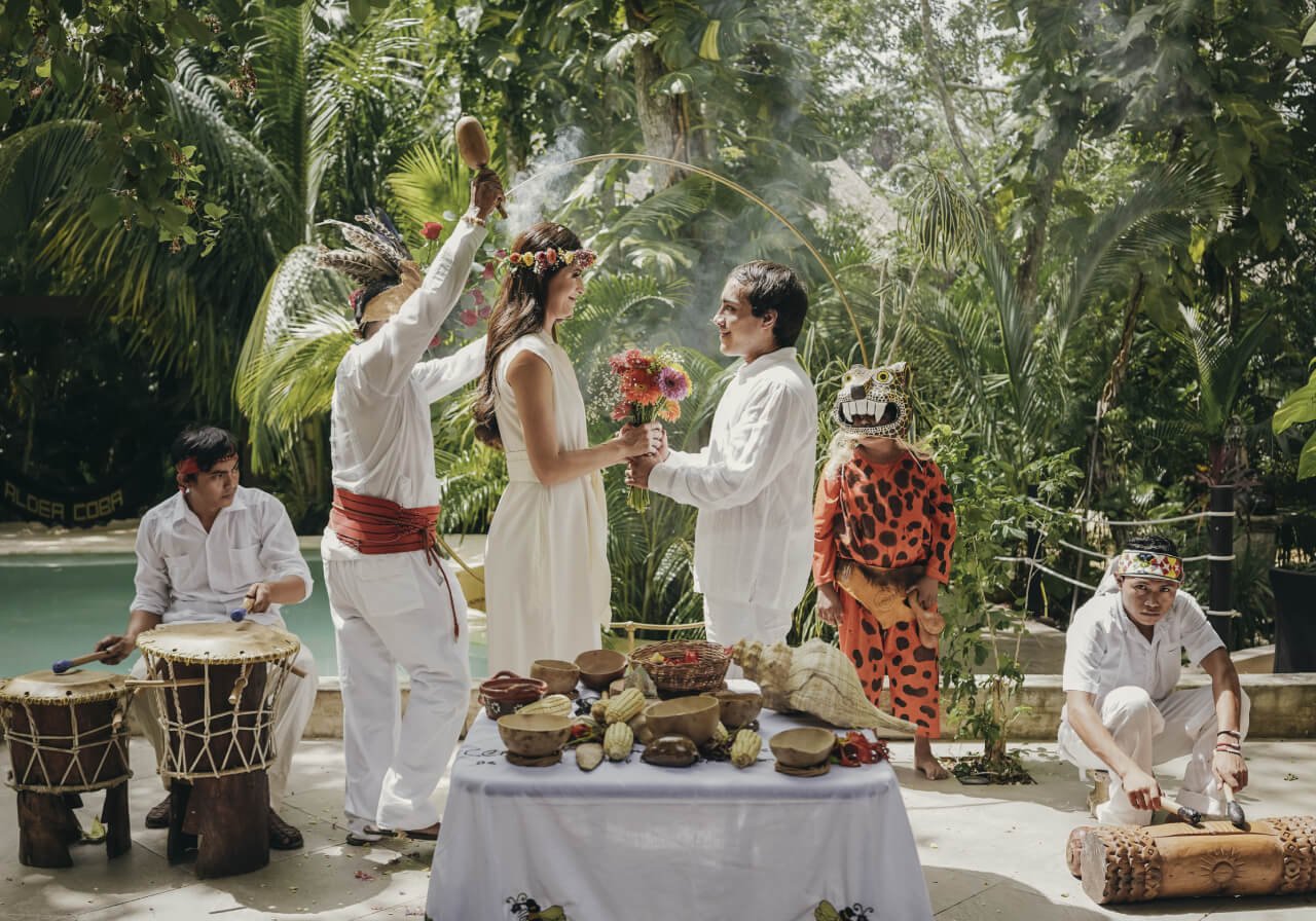 boda maya en la naturaleza