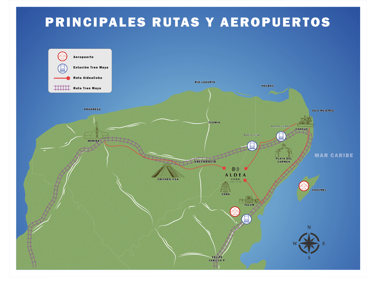 Mapa como llegar a Cobá